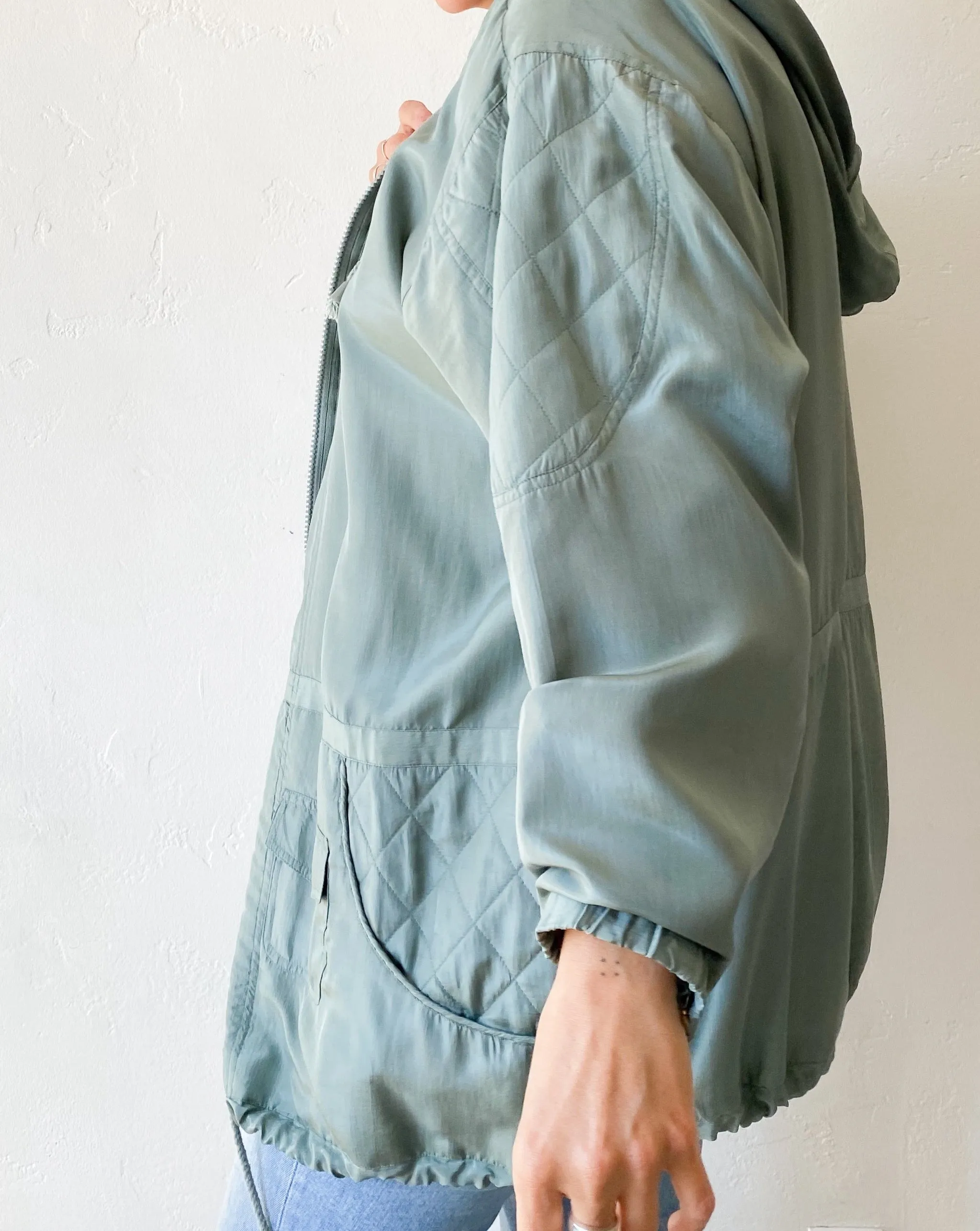 Vintage Sage Silk Jacket