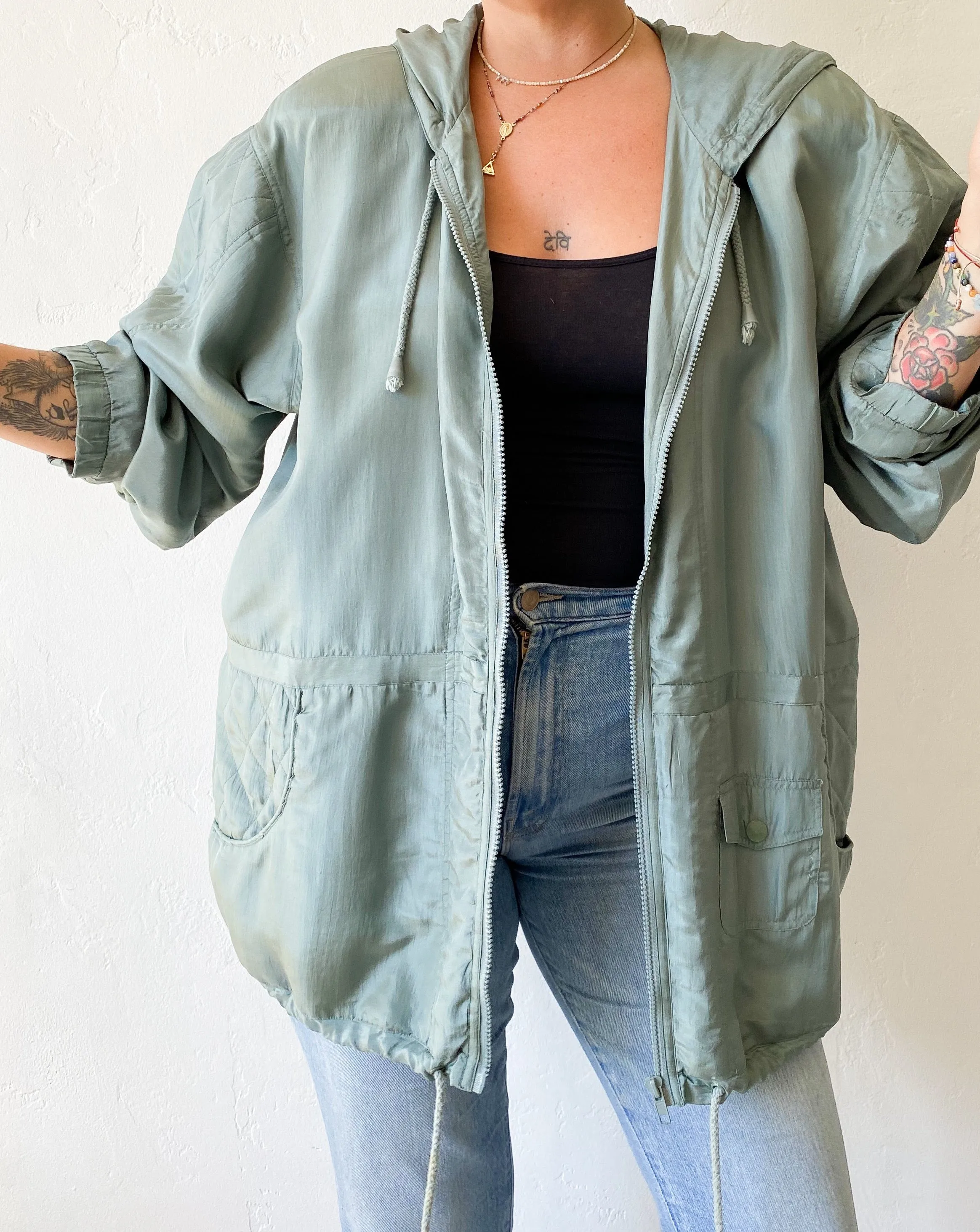Vintage Sage Silk Jacket