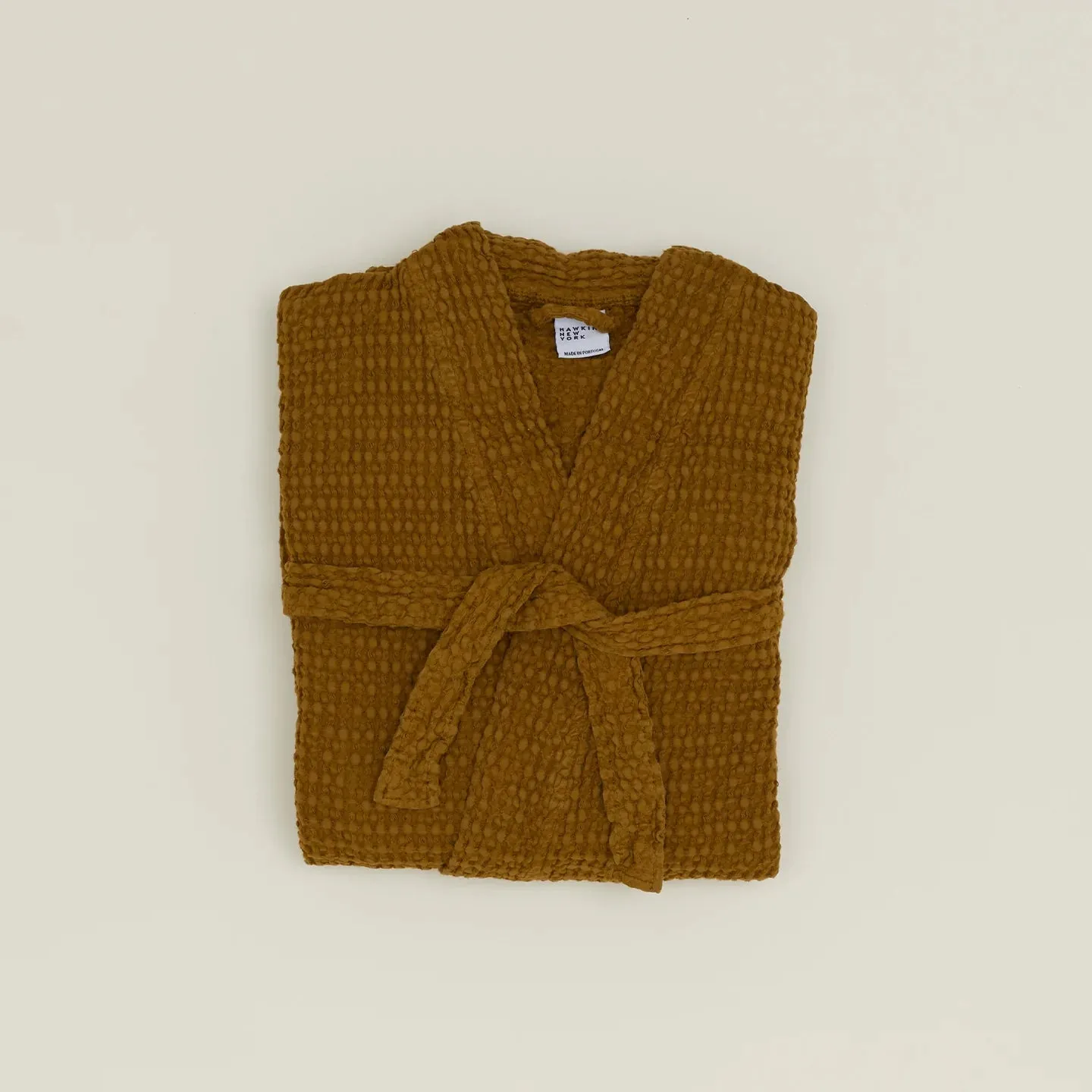 Waffle Cotton Bath Robe | Bronze | Large
