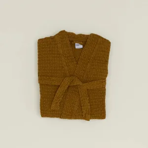 Waffle Cotton Bath Robe | Bronze | Large
