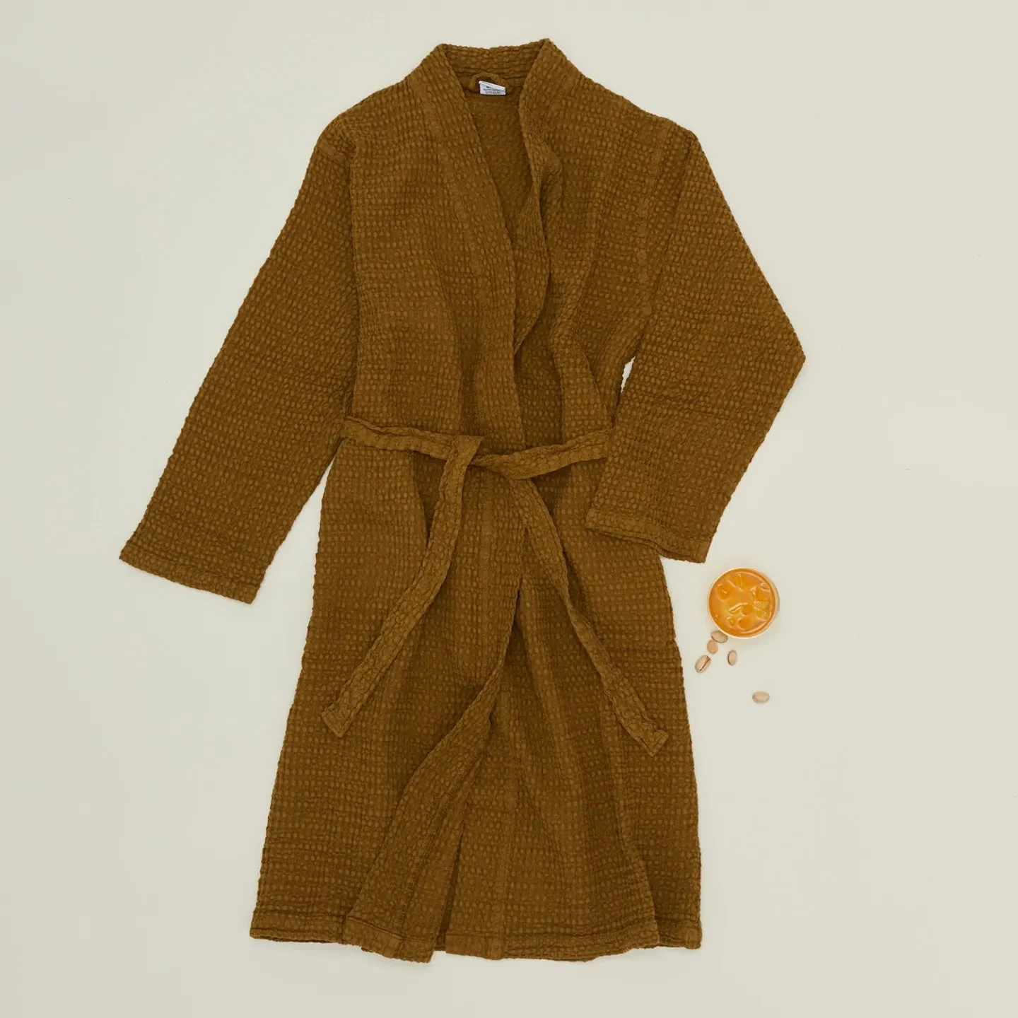 Waffle Cotton Bath Robe | Bronze | Large