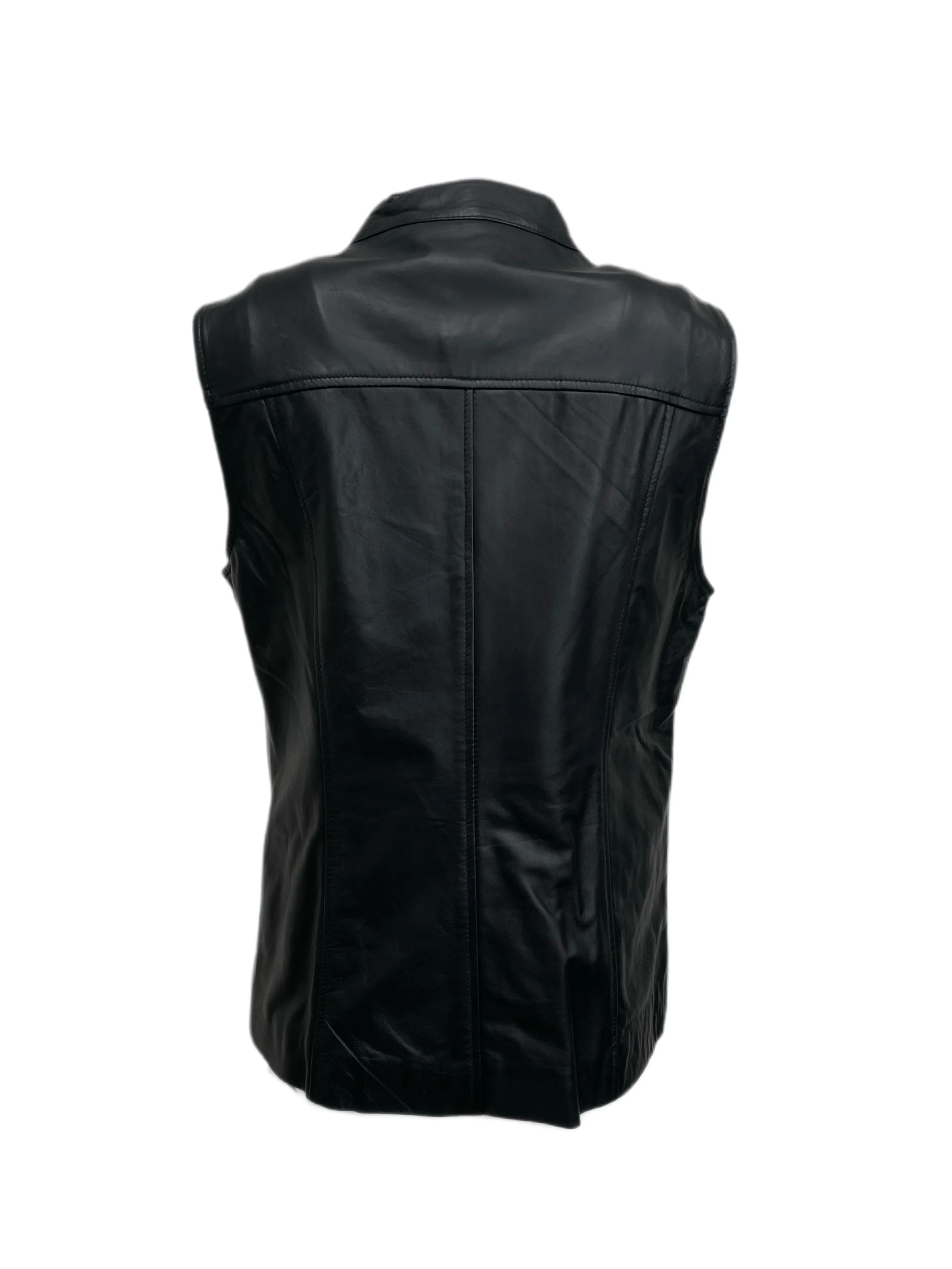 WALTER BAKER Women's Black Violet Vest #WB3989 Sz L NWT