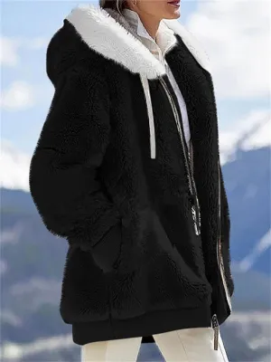 Warm Fluffy Long Sleeve Zipper Hoodies