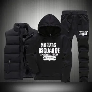 Warm Tracksuit Men's 3 Pieces Hoodies