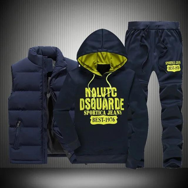 Warm Tracksuit Men's 3 Pieces Hoodies