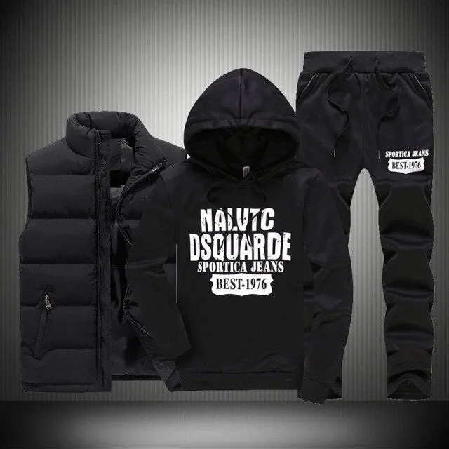 Warm Tracksuit Men's 3 Pieces Hoodies