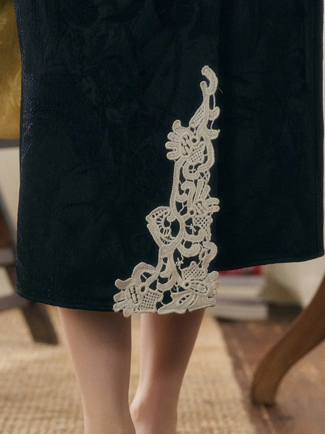 Willa Retro Contrasting Jacquard Skirt