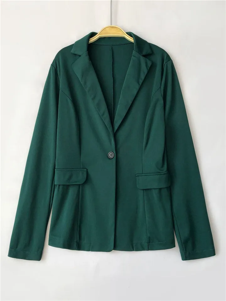 Women Business Formal Comfy Solid Color Suit Coat   Pants