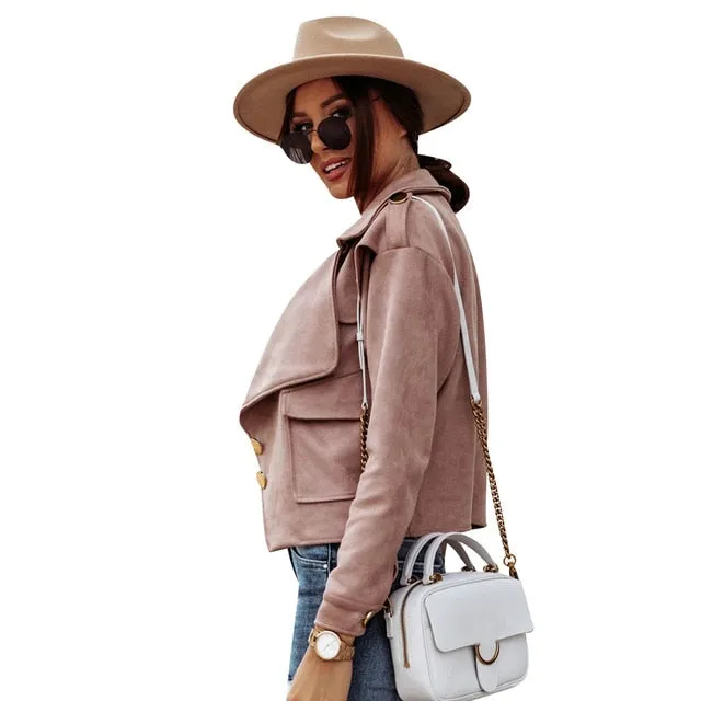 Women Coat And Jacket Single Breasted Long Sleeve Overcoats Spring And Autumn Ladies Outerwear Pocket Female Coat Overcoats D30