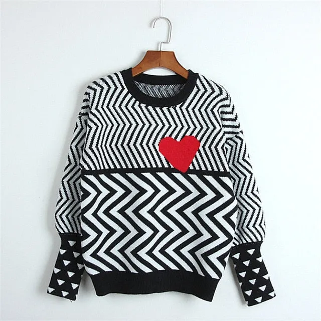 Women Lovely Pullovers Knitted Loose Sweaters Tops
