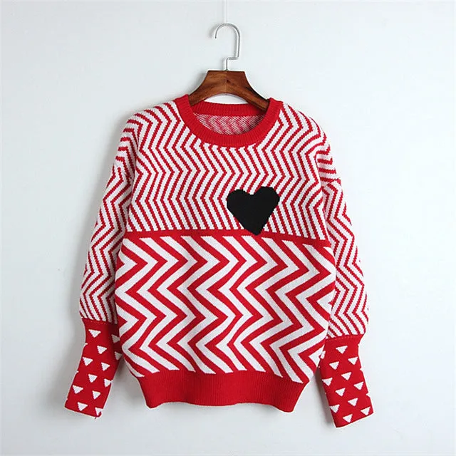 Women Lovely Pullovers Knitted Loose Sweaters Tops