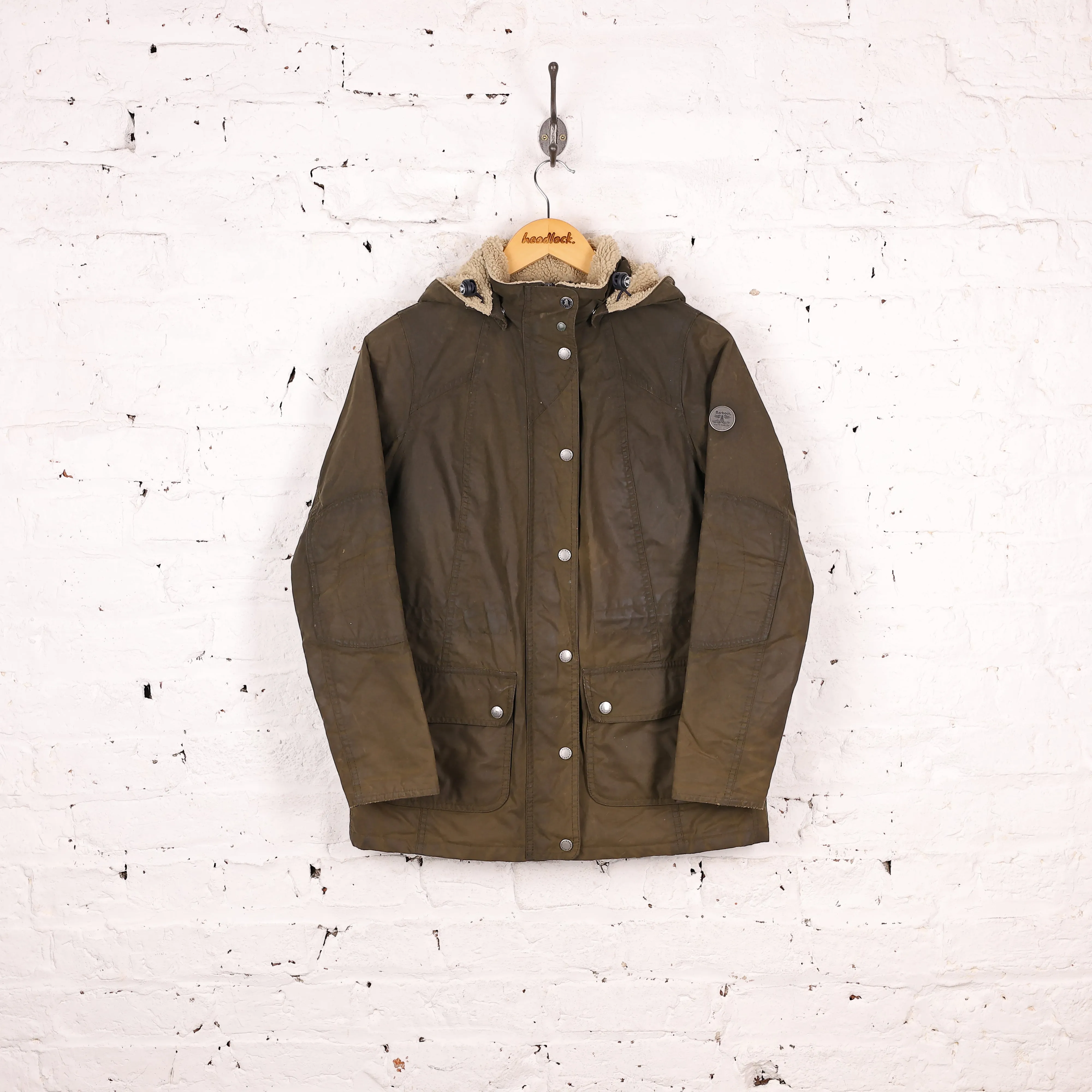 Women's Barbour Apsley Hooded Wax Jacket - Green - Women's S