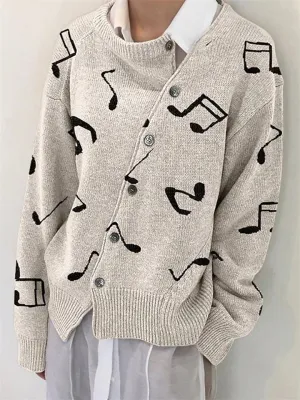 Women's Fashion Irregular Crew Neck Cashmere Knitted Sweaters