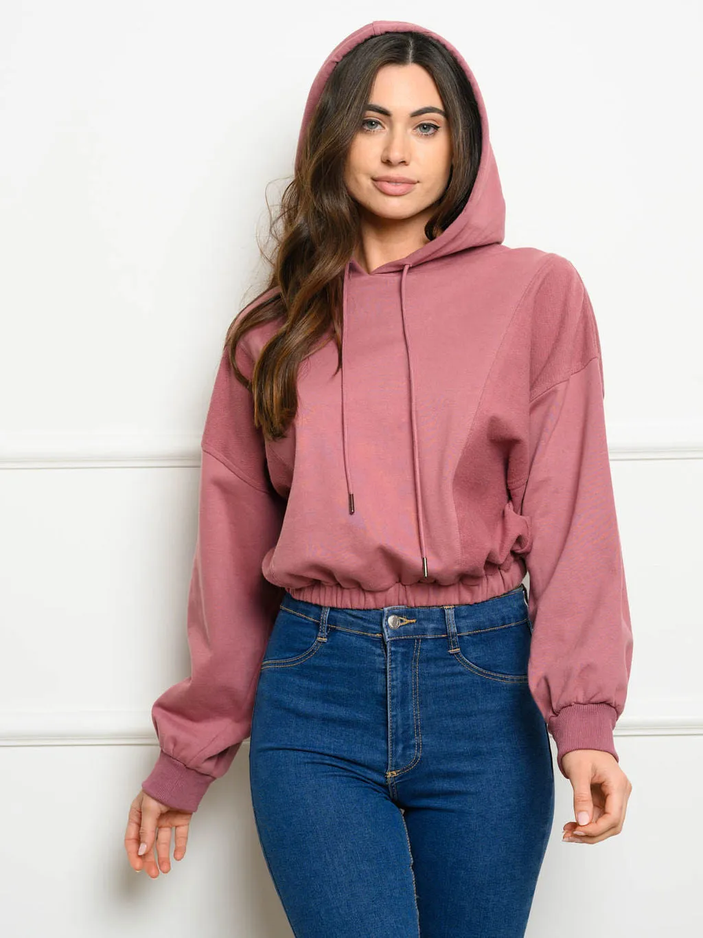 WOMEN'S LONG SLEEVE FRENCH TERRY HOODIE PULLOVER SWEATER