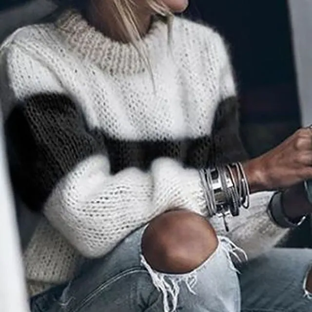 Women's Loose Knitted Sweater Long Sleeve O-Neck