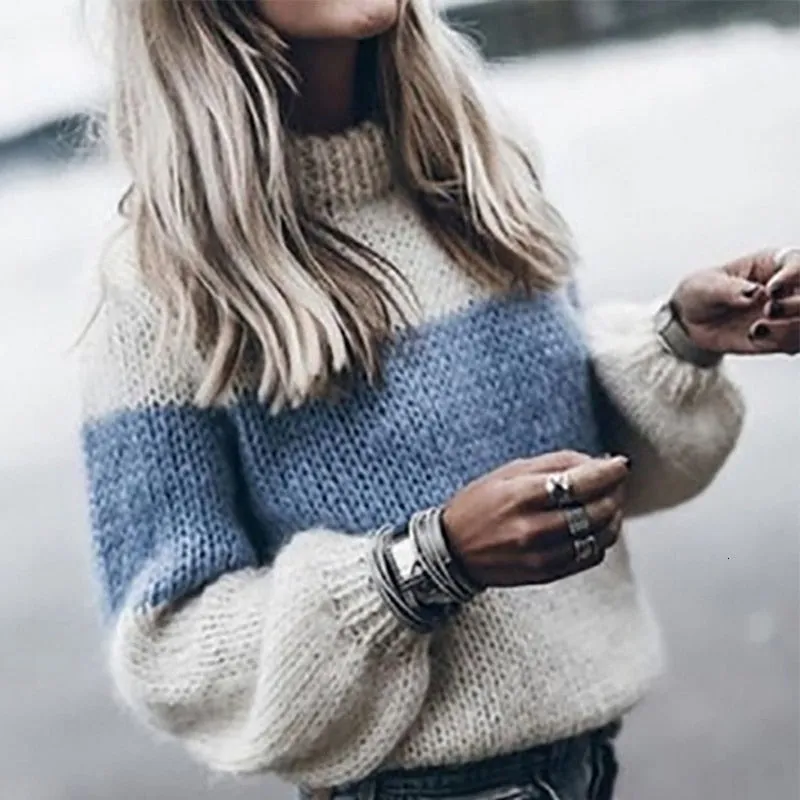 Women's Loose Knitted Sweater Long Sleeve O-Neck