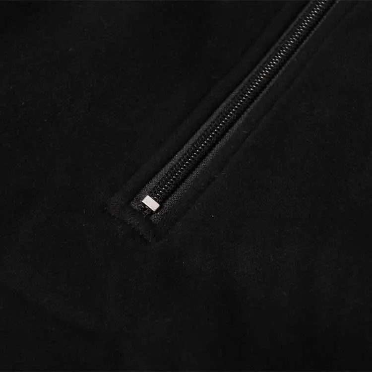 Women's Off Shoulder Hoodie Rib Knitted Cuffs Zipper Hoodie
