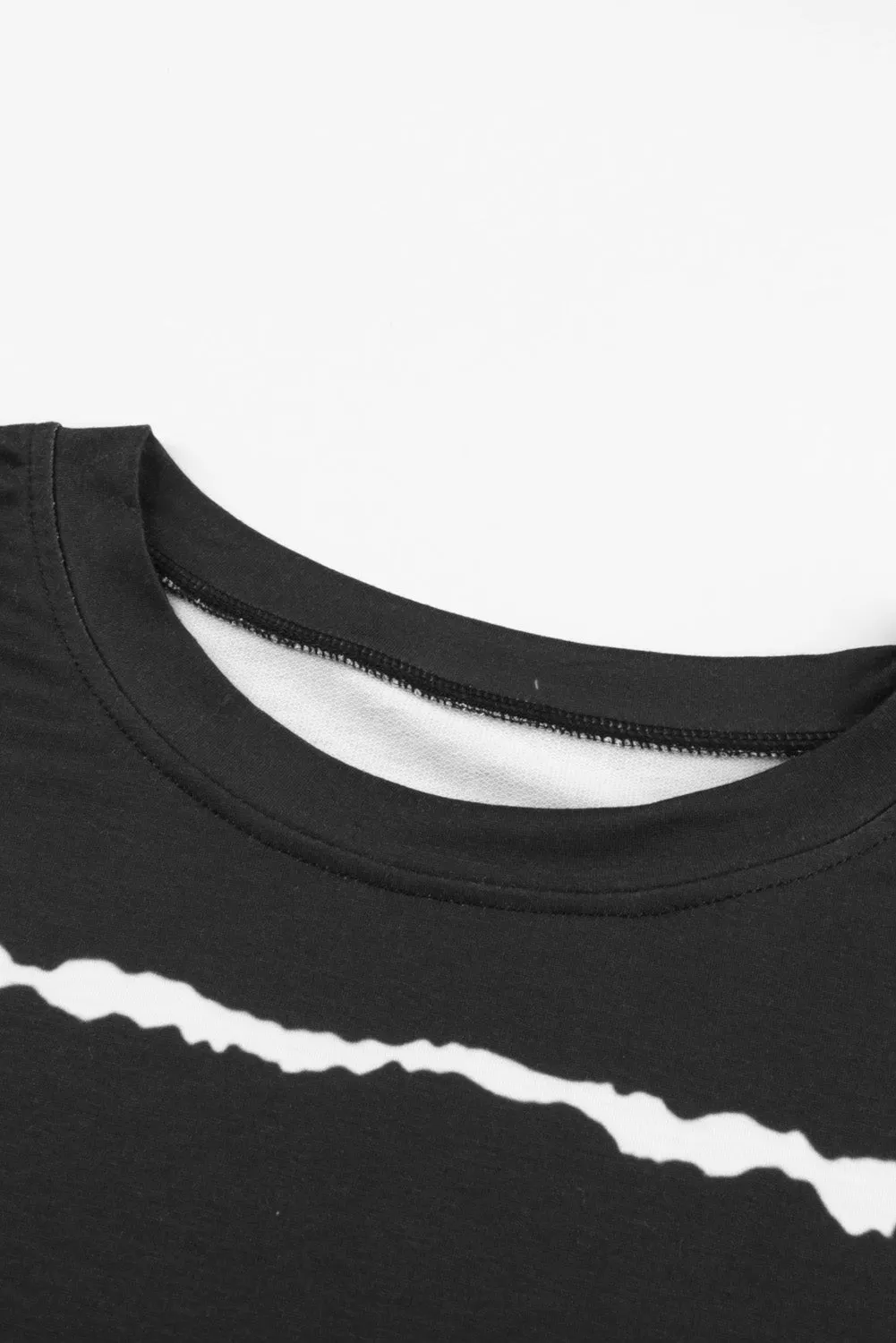 Womens Tie-dye Stripes Black Sweatshirt