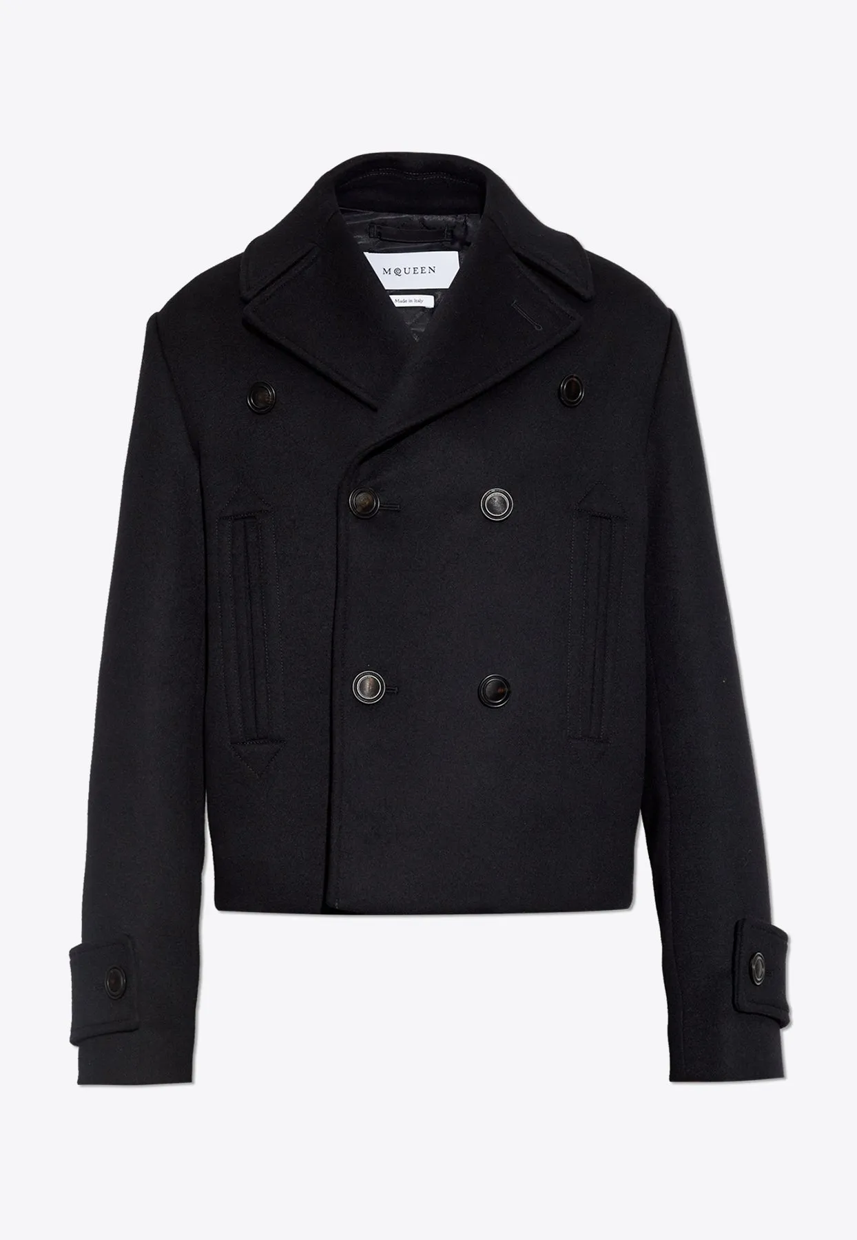 Wool Double-Breasted Short Coat