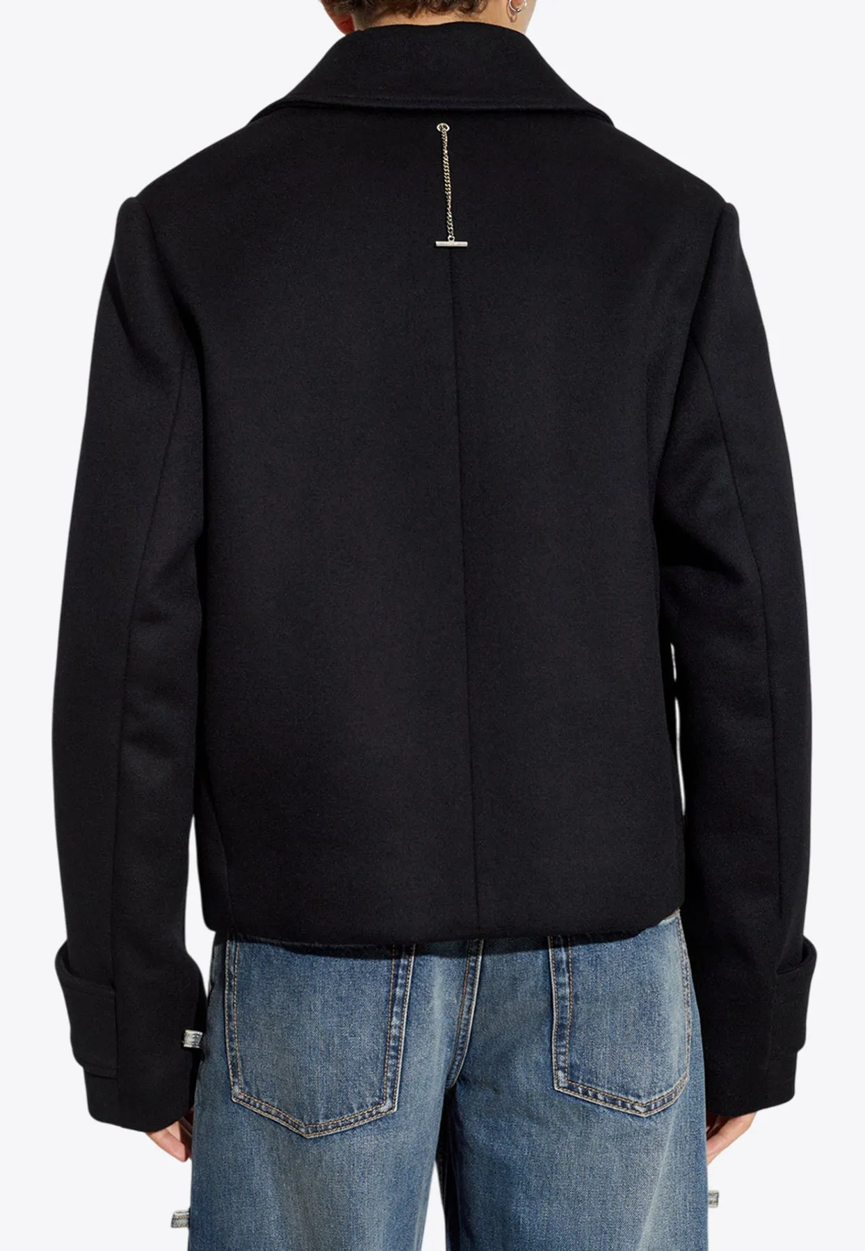 Wool Double-Breasted Short Coat