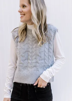X Gray Cable Knit Sweater Vest