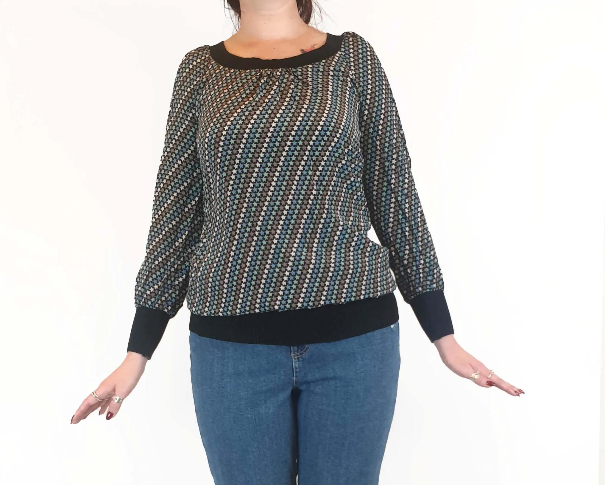 Zimmermann vintage 100% silk star print top size 3